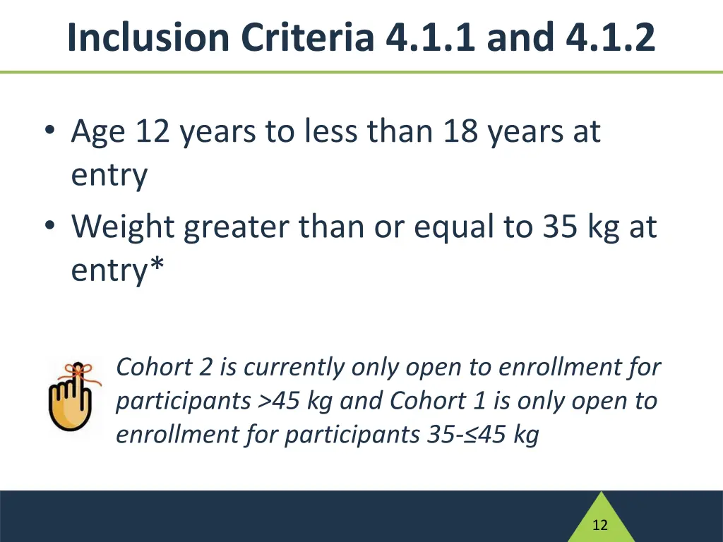 inclusion criteria 4 1 1 and 4 1 2