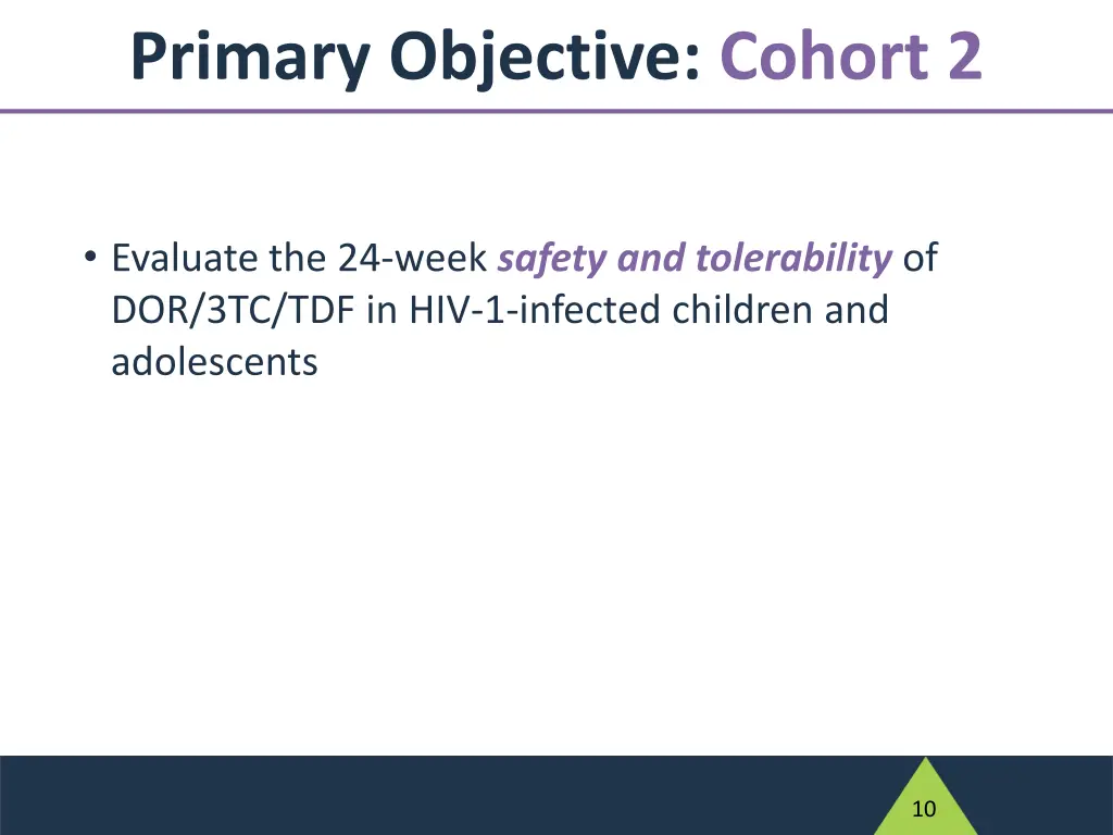 primary objective cohort 2