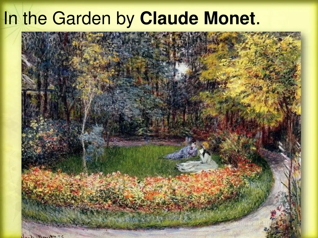 in the garden by claude monet