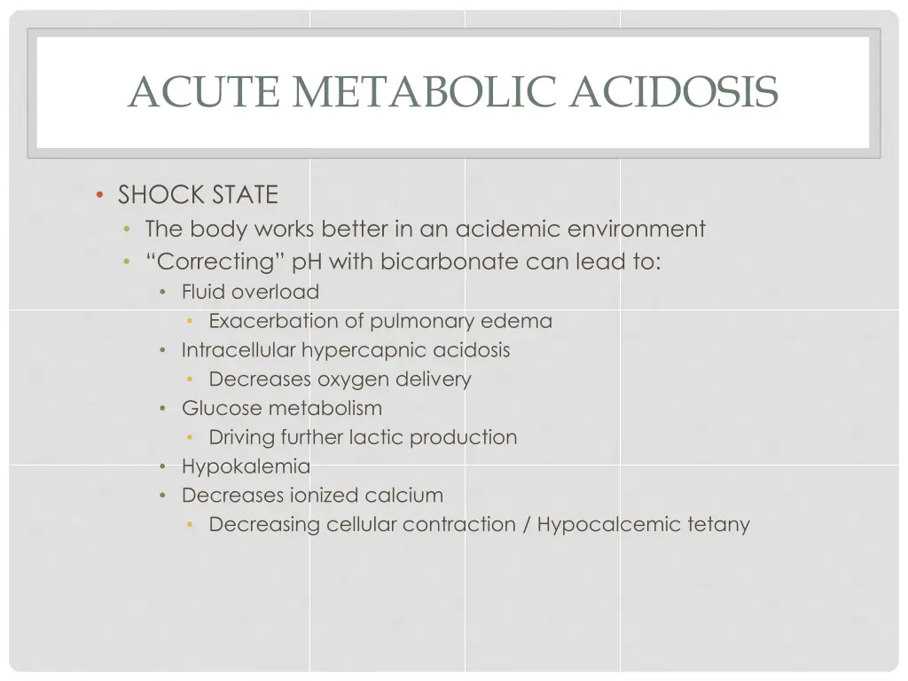 acute metabolic acidosis