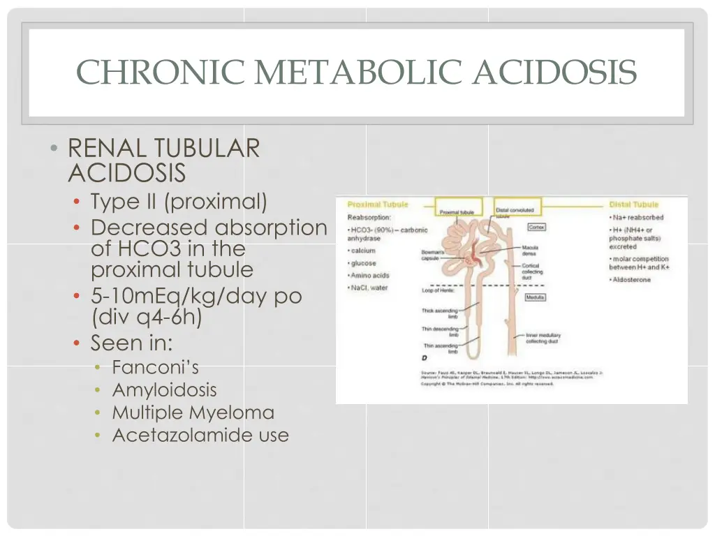 chronic metabolic acidosis