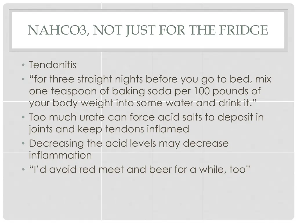 nahco3 not just for the fridge