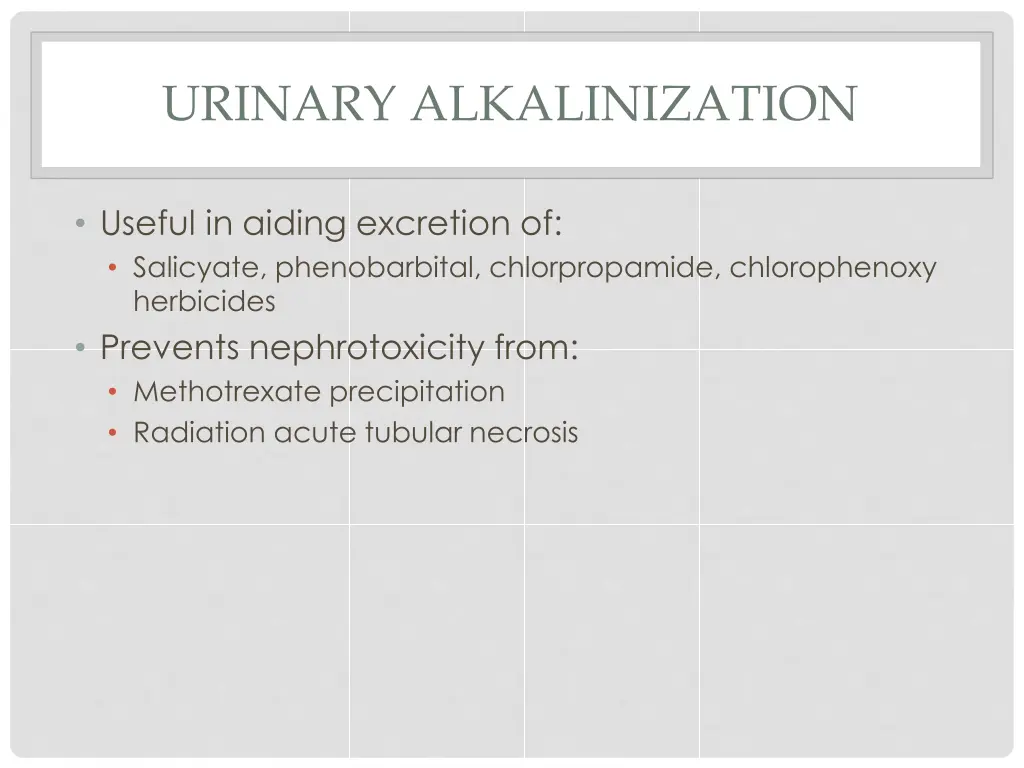 urinary alkalinization