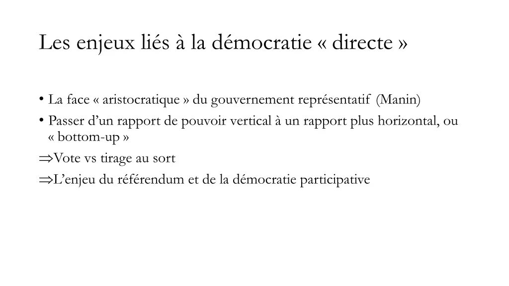 les enjeux li s la d mocratie directe