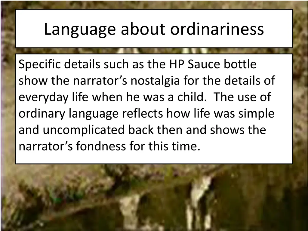 language about ordinariness