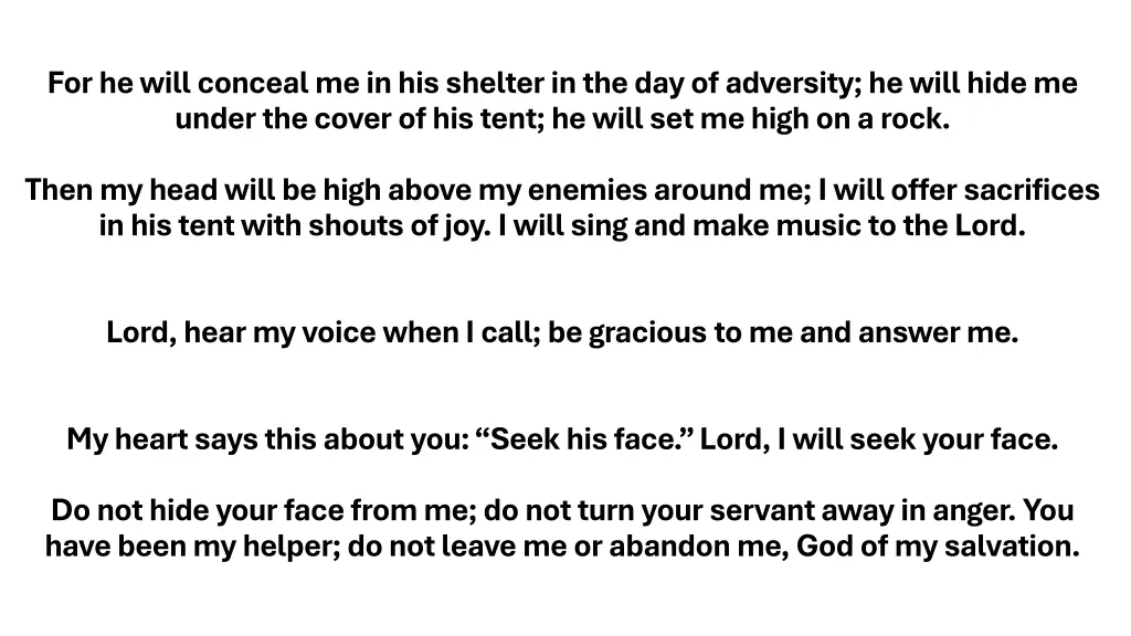 for he will conceal me in his shelter