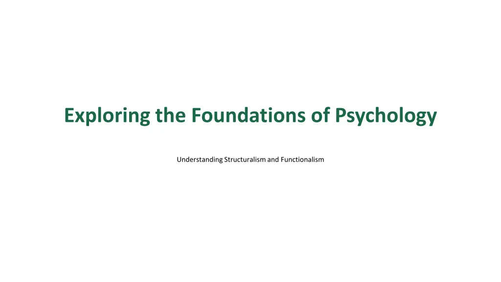 exploring the foundations of psychology