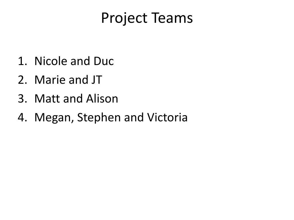 project teams