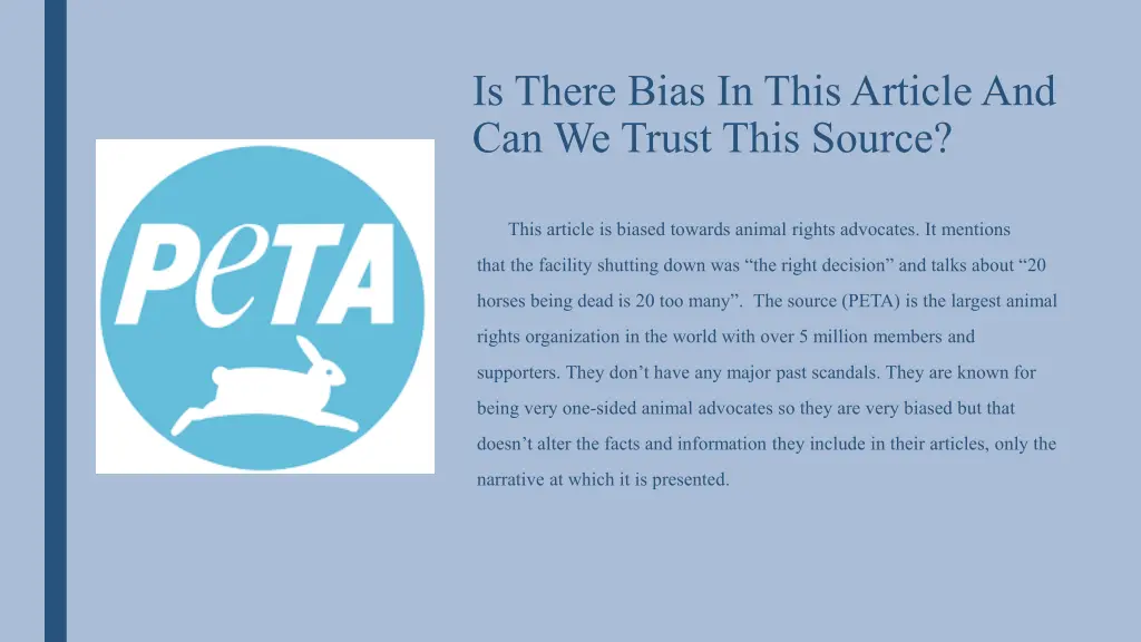 is there bias in this article and can we trust