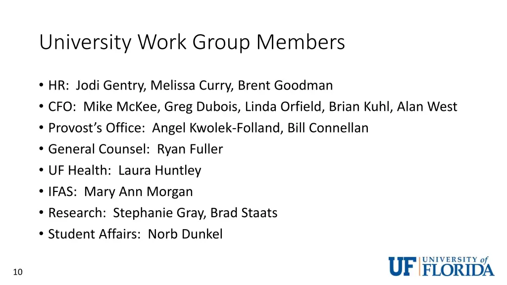 university work group members