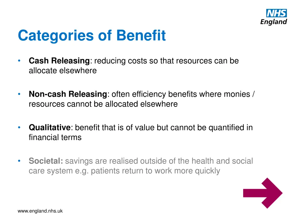 categories of benefit