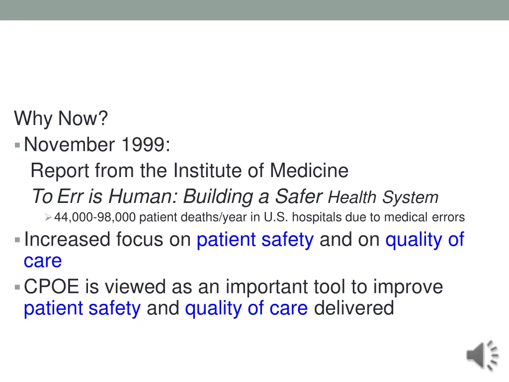 why now november 1999 report from the institute