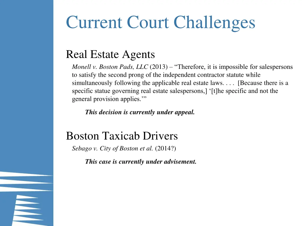 current court challenges