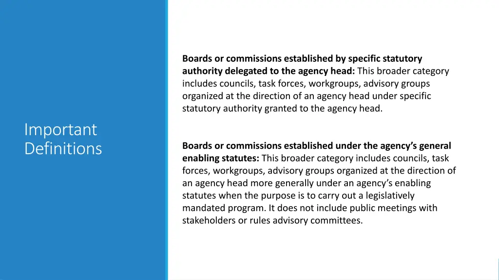 boards or commissions established by specific