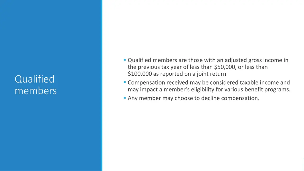 qualified members are those with an adjusted