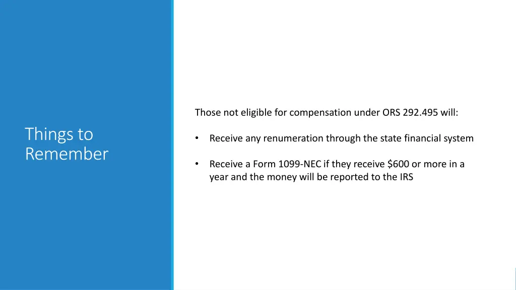those not eligible for compensation under