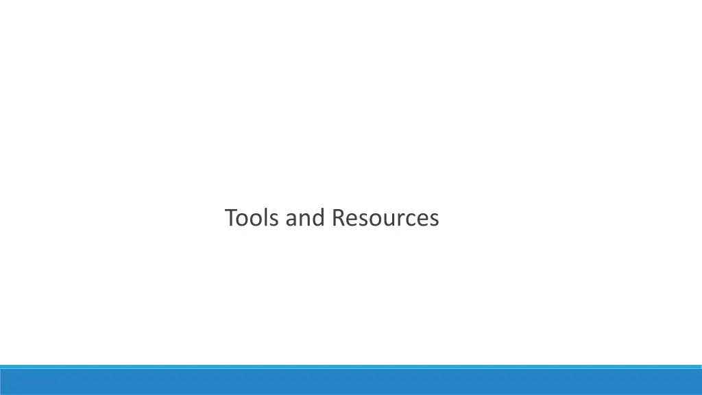 tools and resources