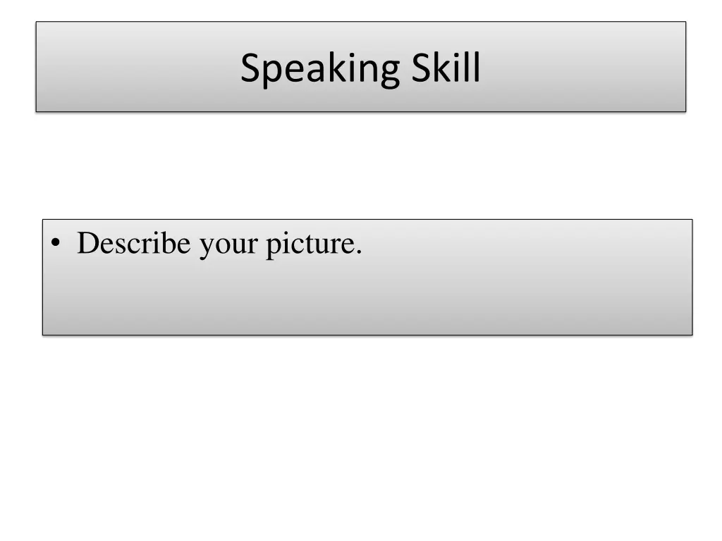 speaking skill