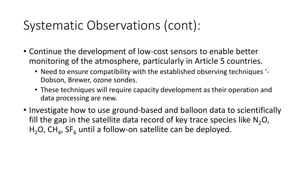 systematic observations cont