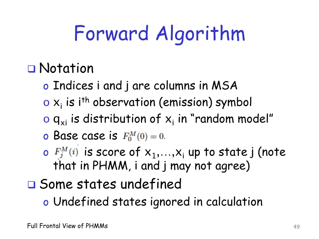 forward algorithm