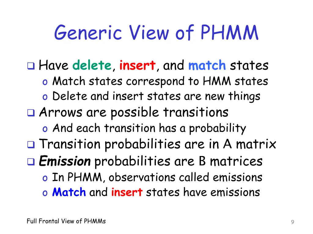 generic view of phmm