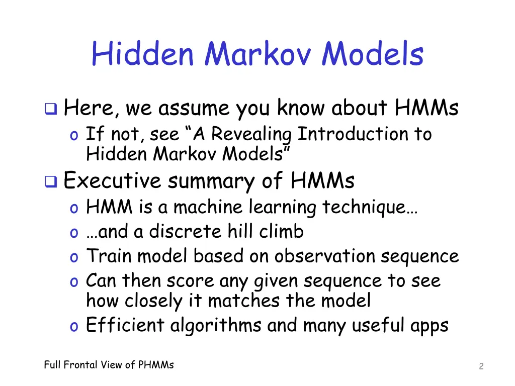 hidden markov models