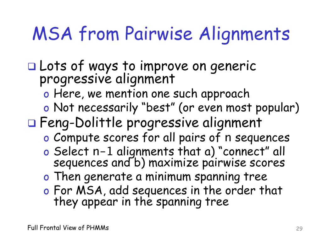 msa from pairwise alignments 1