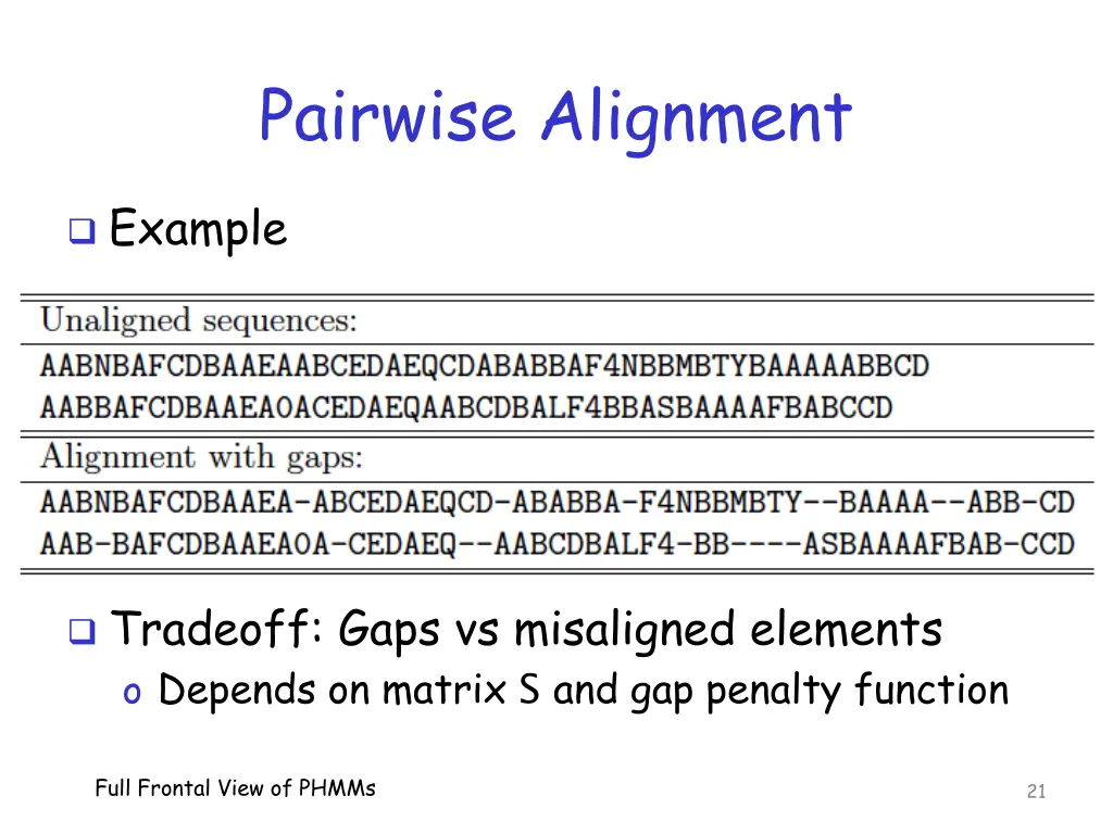 pairwise alignment 1