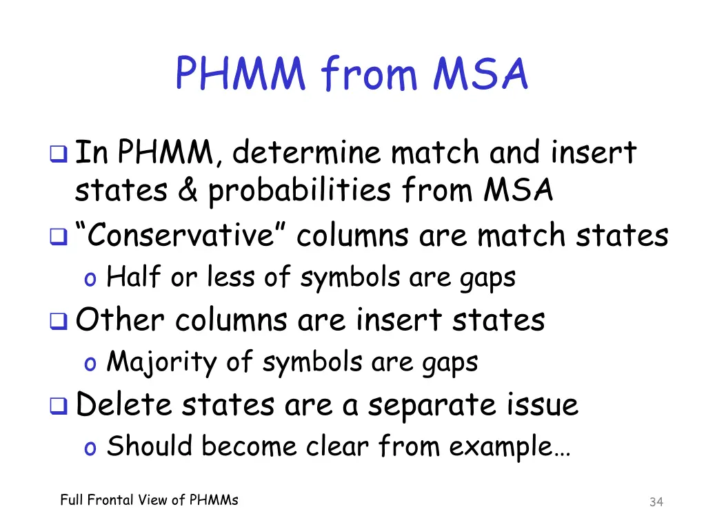 phmm from msa