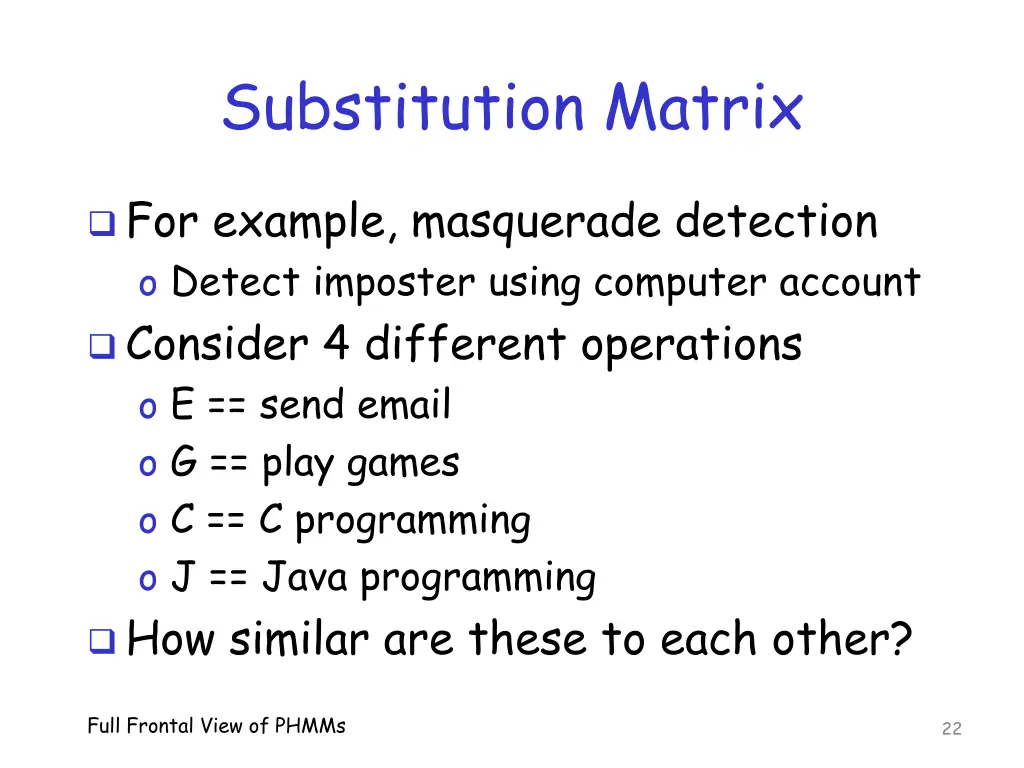 substitution matrix
