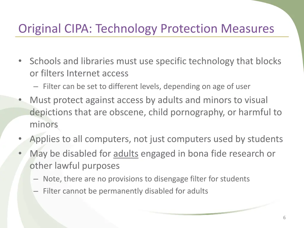 original cipa technology protection measures