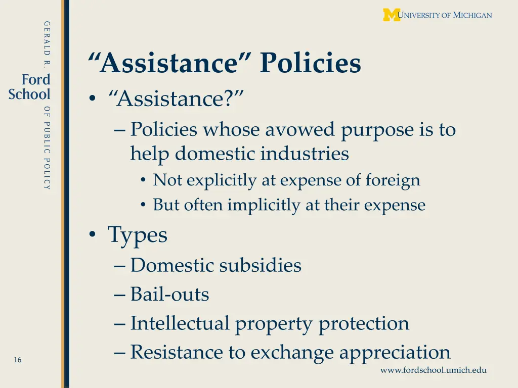 assistance policies assistance policies whose