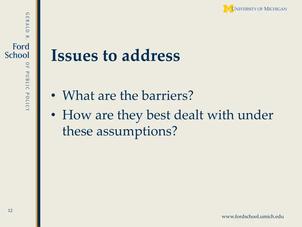 issues to address
