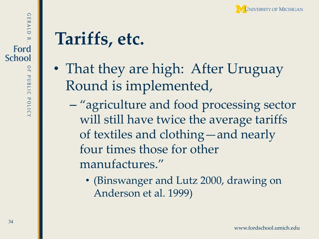 tariffs etc