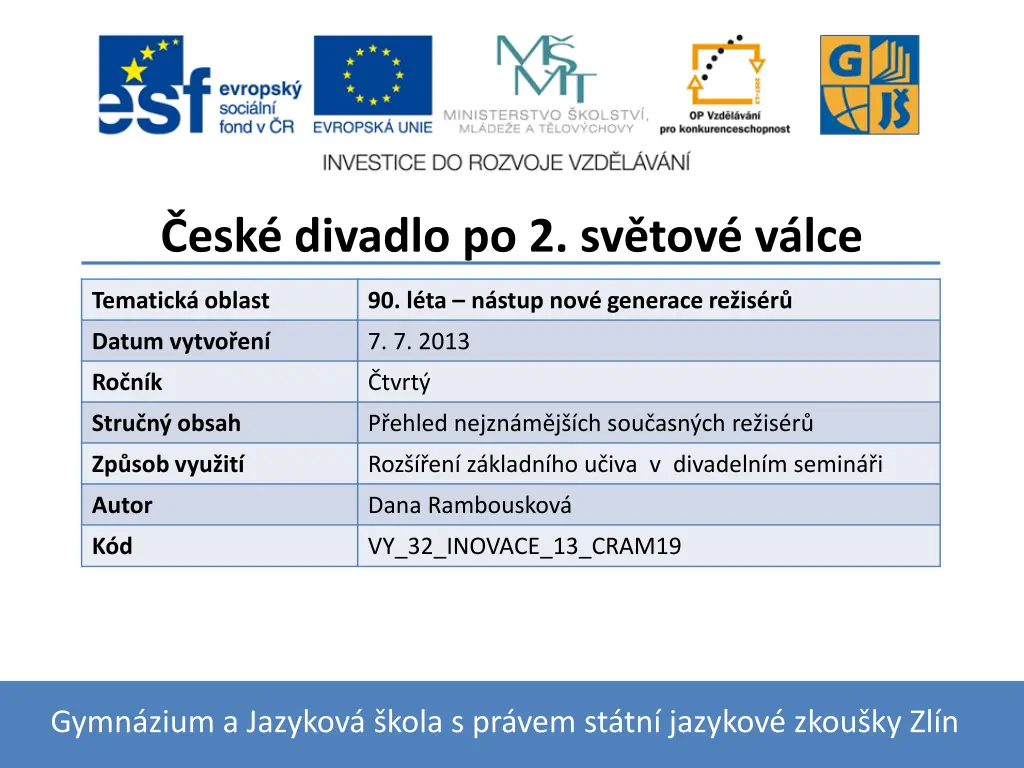 esk divadlo po 2 sv tov v lce