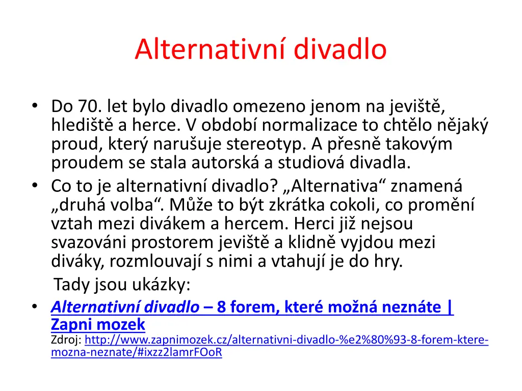 alternativn divadlo