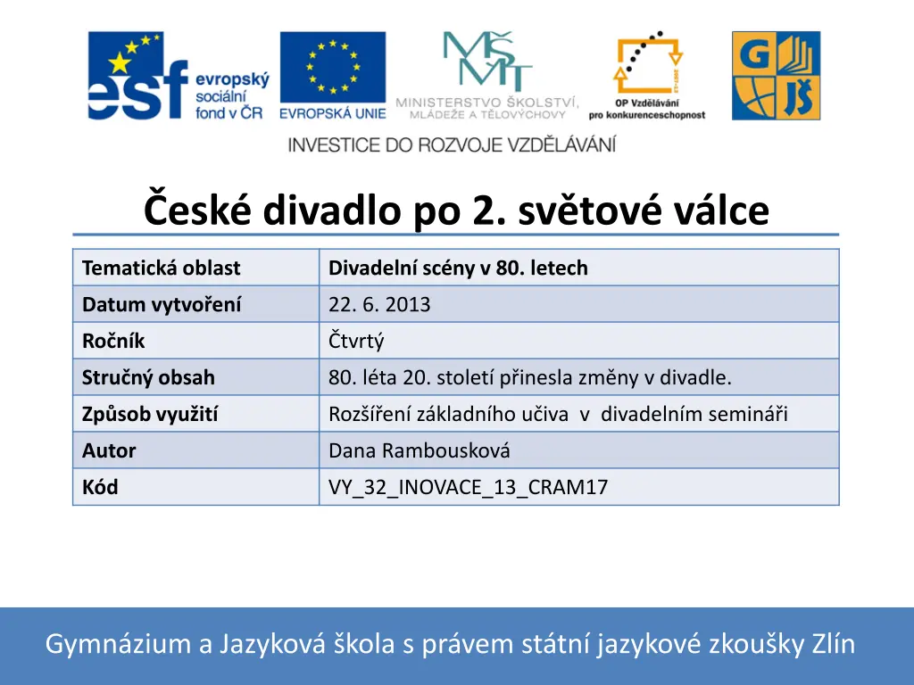 esk divadlo po 2 sv tov v lce
