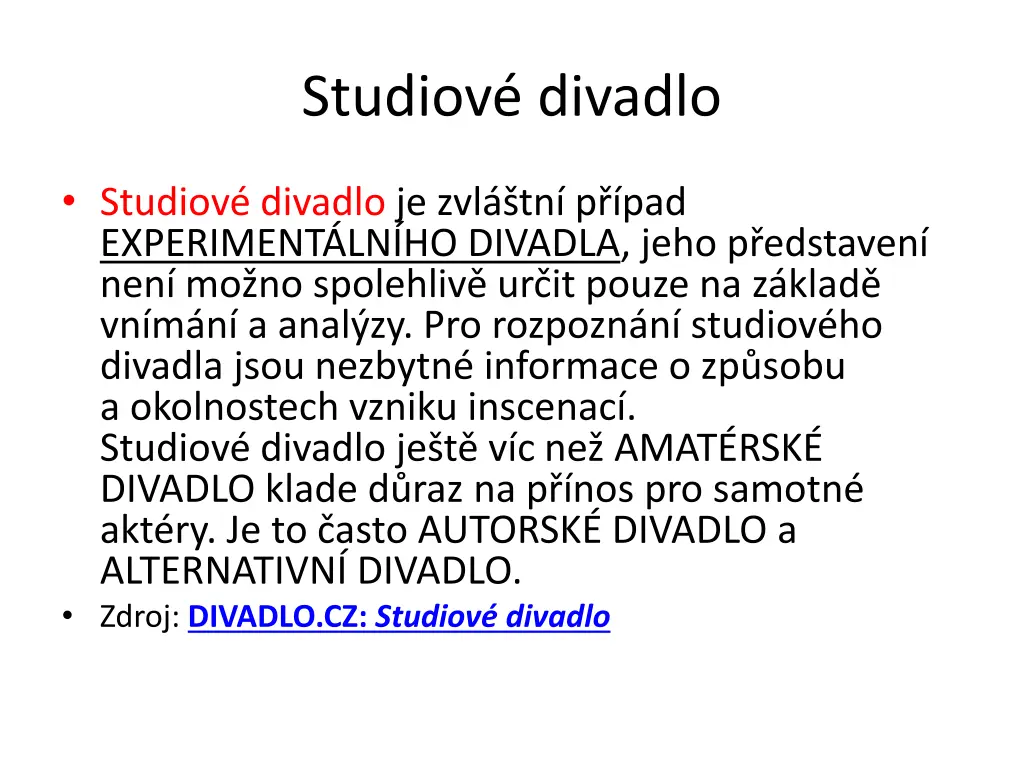 studiov divadlo