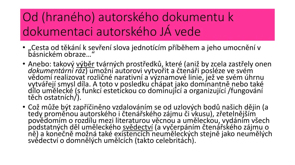 od hran ho autorsk ho dokumentu k dokumentaci