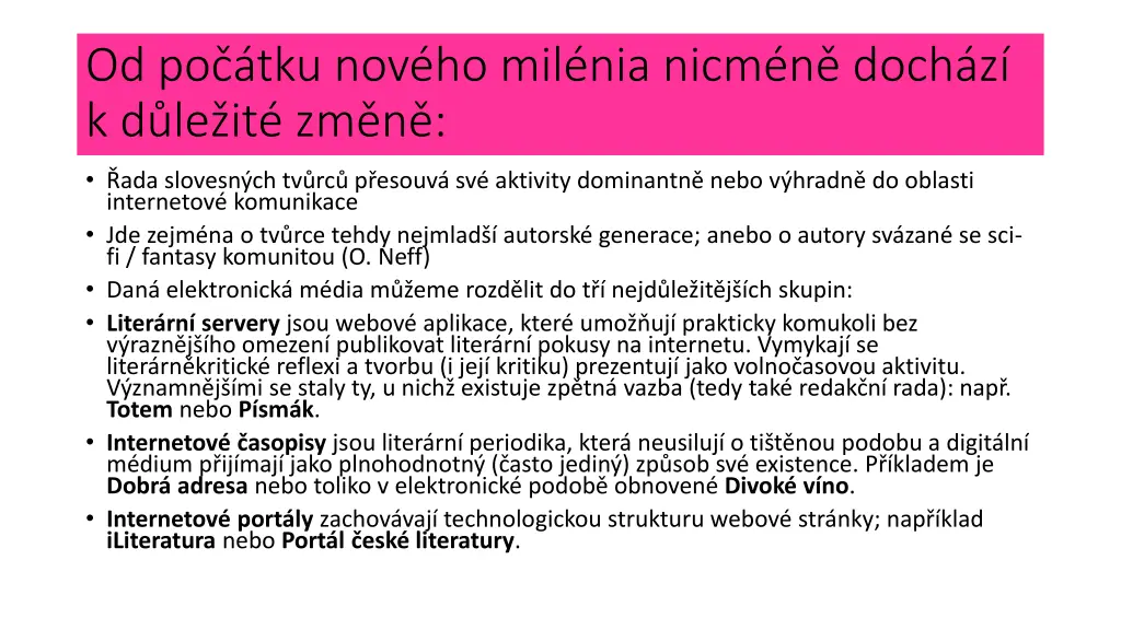 od po tku nov ho mil nia nicm n doch