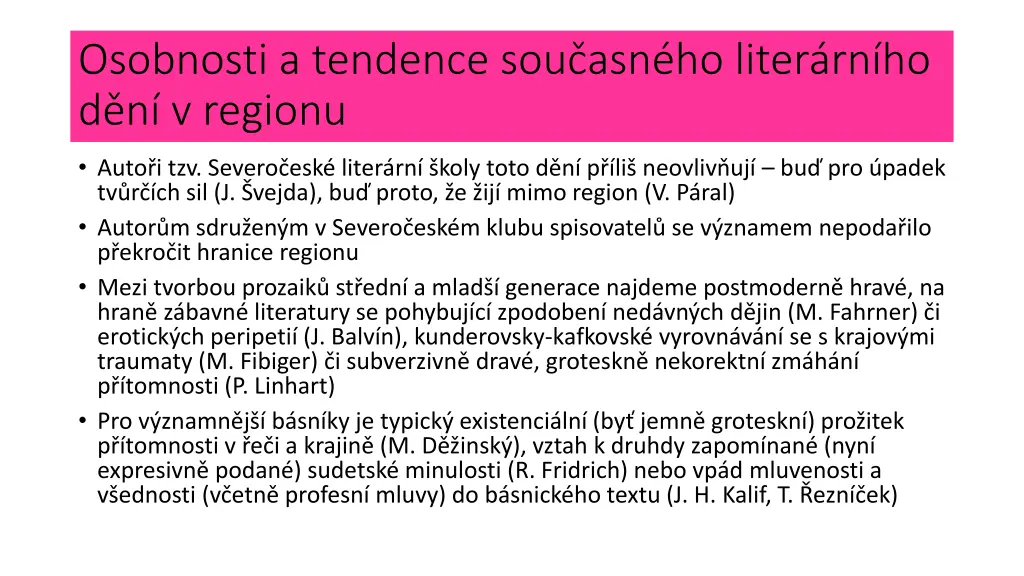 osobnosti a tendence sou asn ho liter