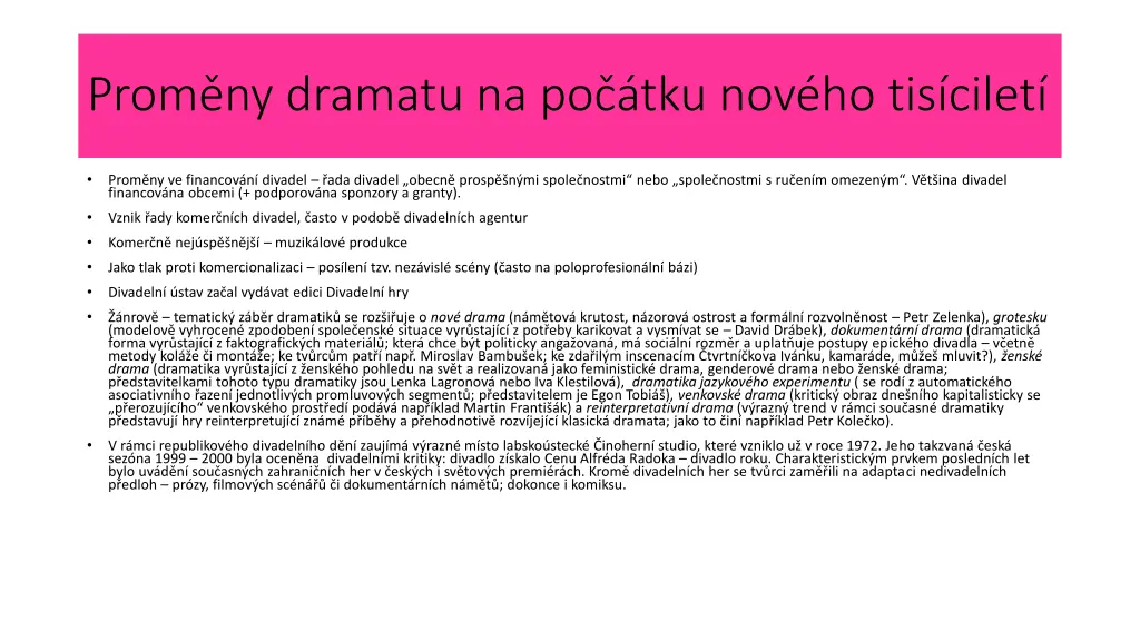 prom ny dramatu na po tku nov ho tis cilet