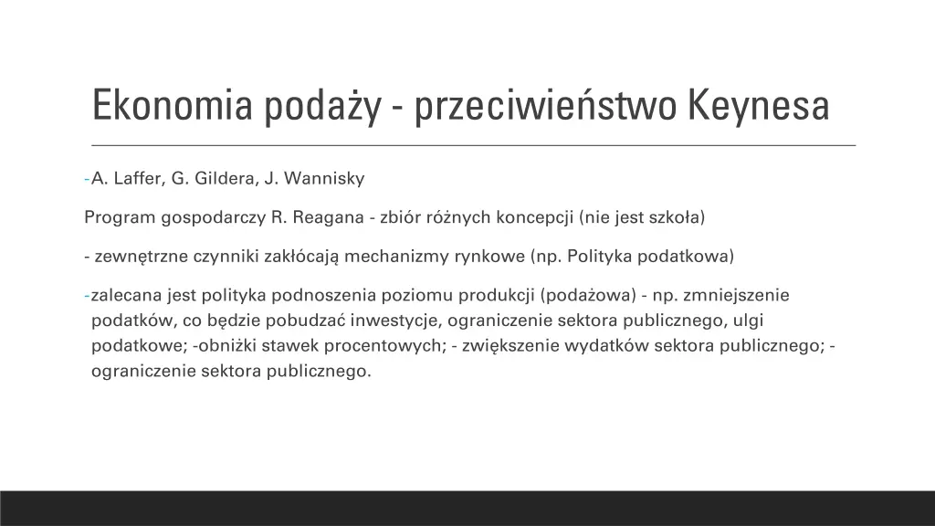 ekonomia poda y przeciwie stwo keynesa