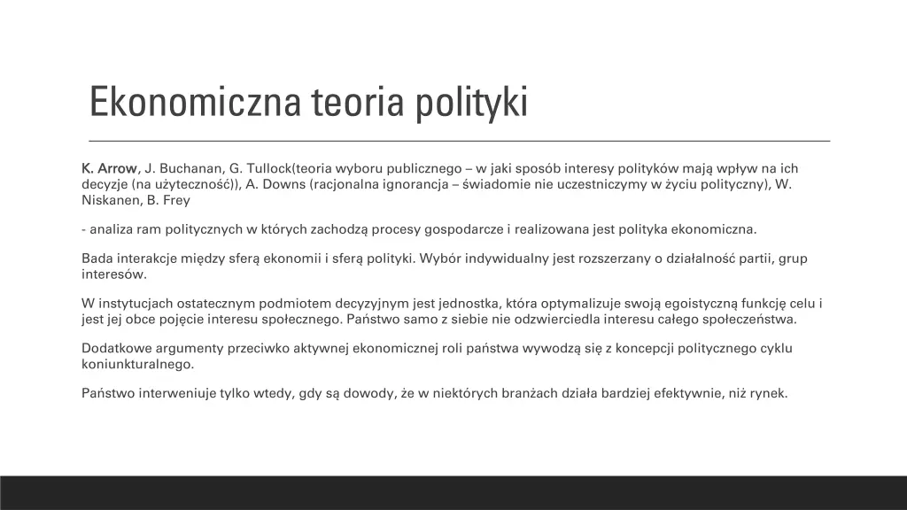 ekonomiczna teoria polityki