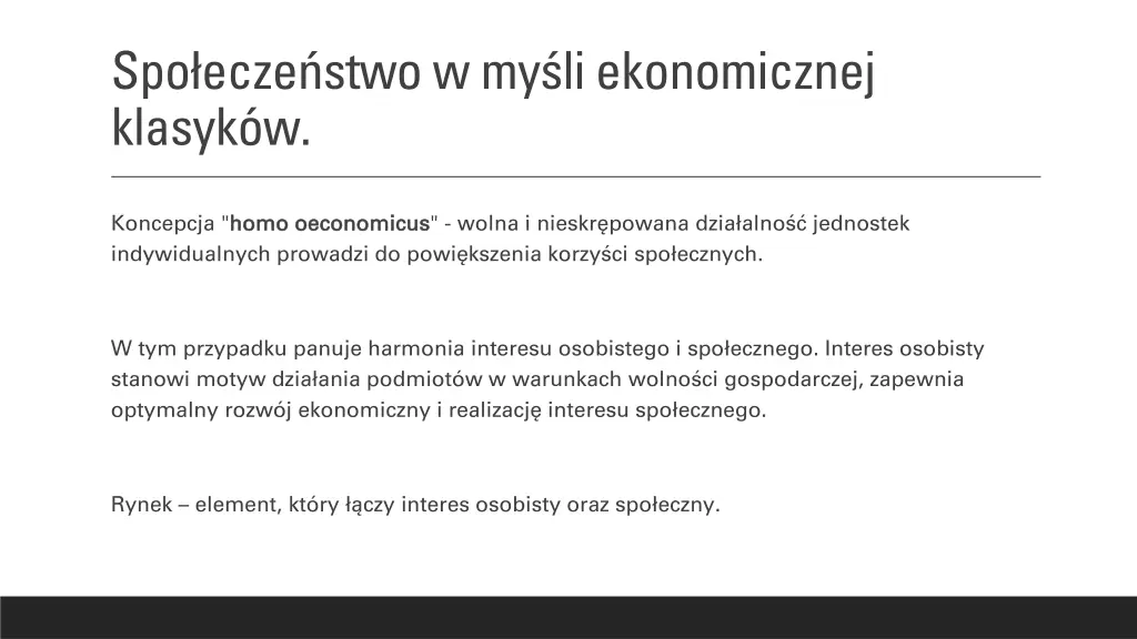 spo ecze stwow my li ekonomicznej klasyk w
