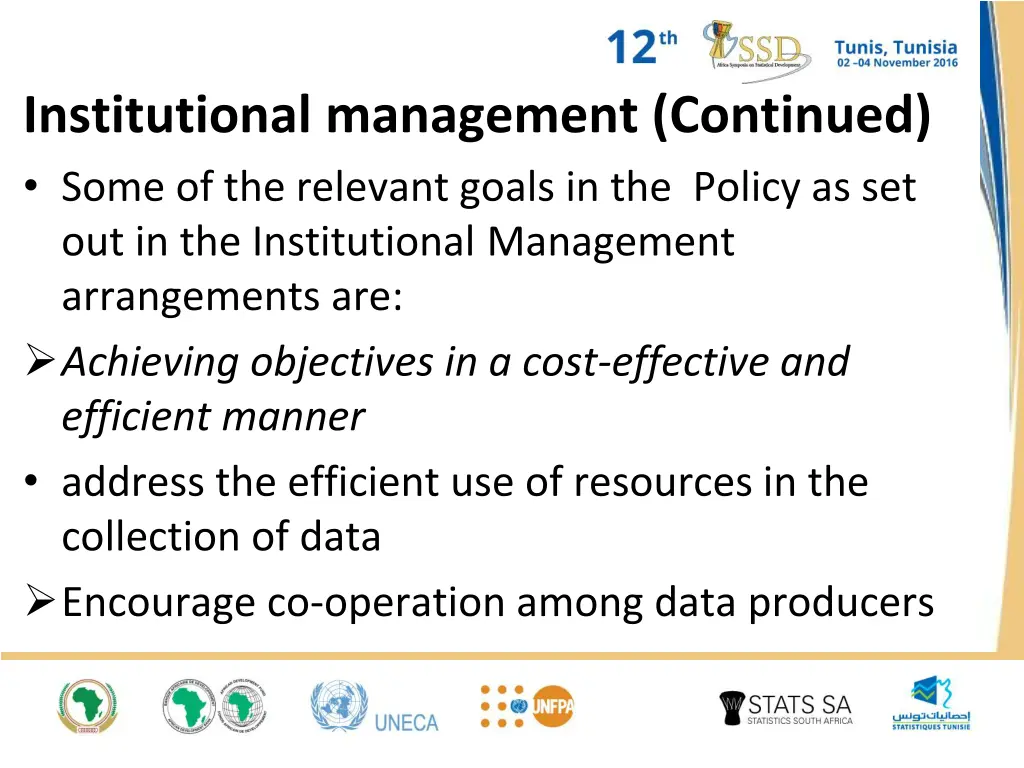 institutional management continued some