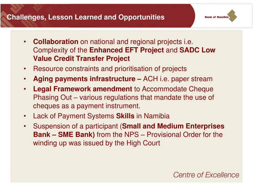 challenges lesson learned and opportunities