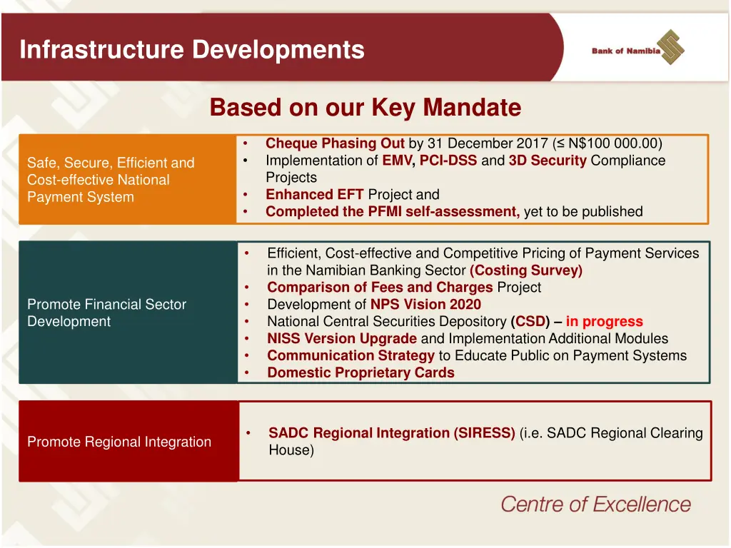infrastructure developments