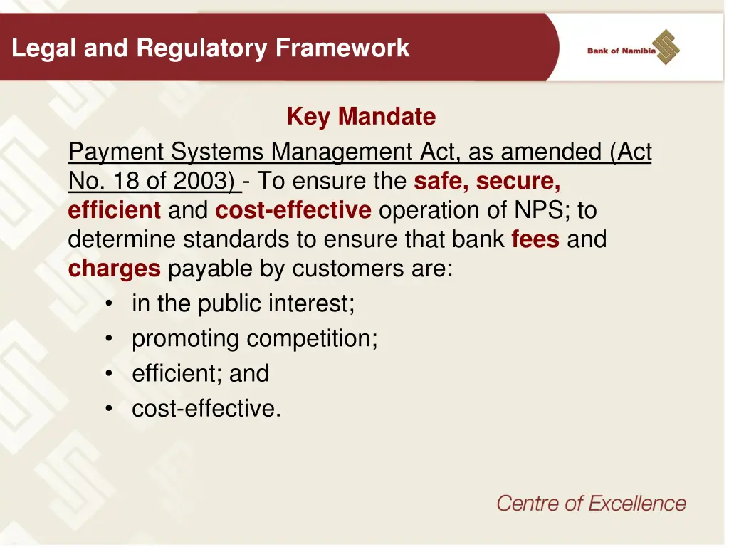 legal and regulatory framework 1