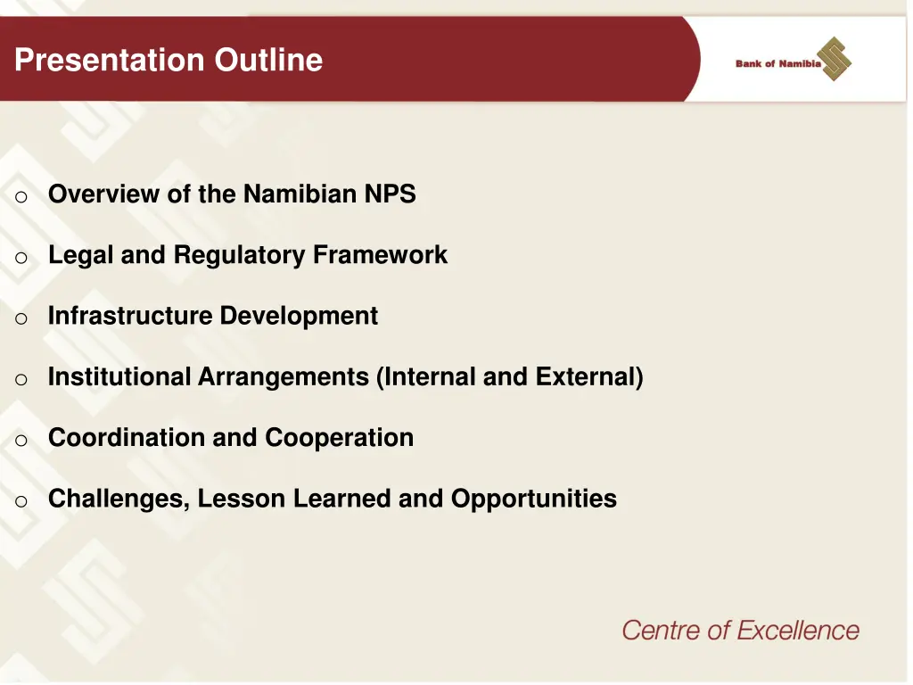 presentation outline